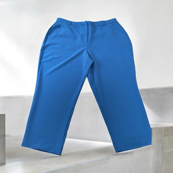 NWOT Lily Morgan, Chic Plus-Size  Blue Trousers, 1X - Picture 1 of 9